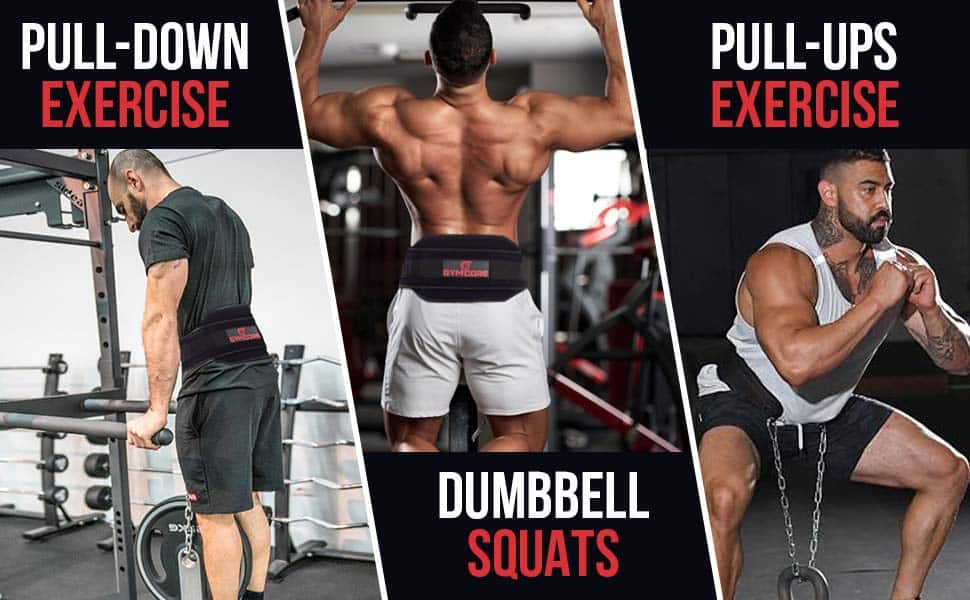 GYMCORE Dip Belt with Chain for Weightlifting 