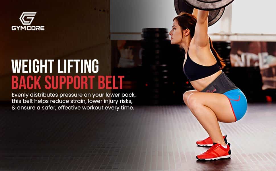 GYMCORE Weight Lifting Back Support Belt - Velcro Locking