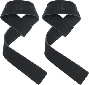 GYMCORE Dual Ply Lifting Black Leather Wrist Straps
