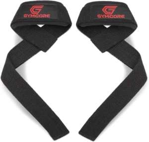 GYMCORE Dual Ply Lifting Black Cotton Wrist Straps
