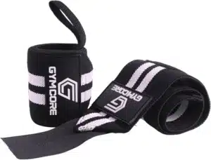 GYMCORE Weight Lifting Heavy-Duty Adjustable Black and White Wrist Wraps